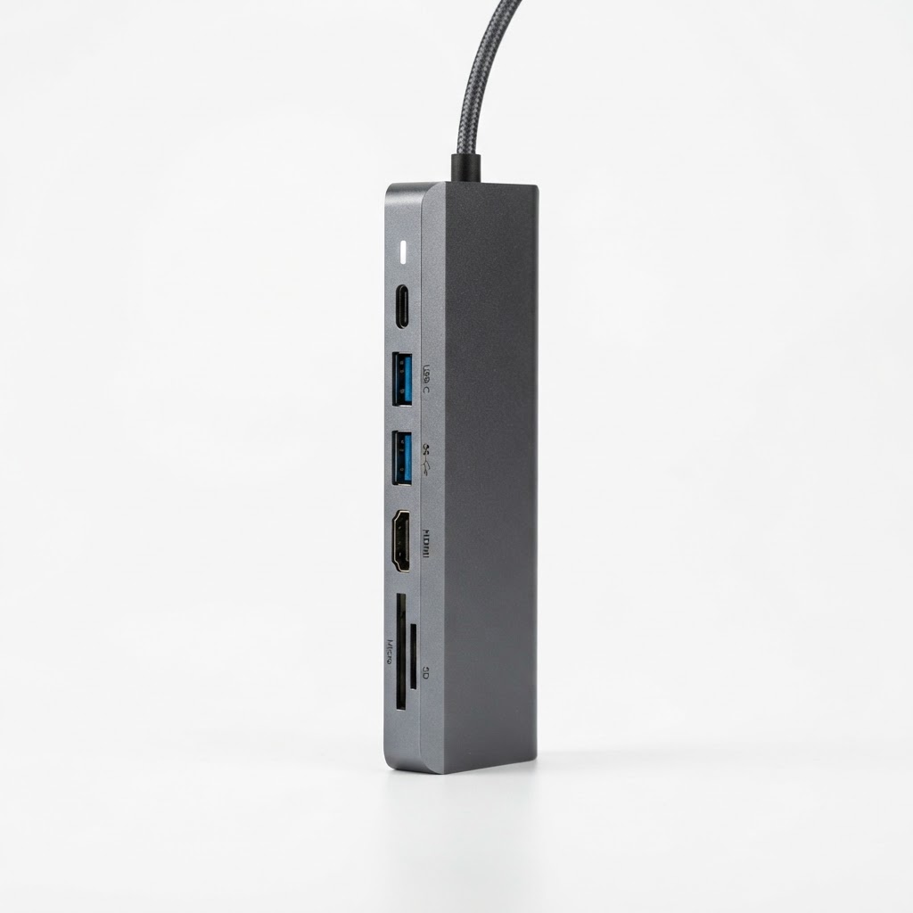 Konceptillustration för USB-hub för skrivbord